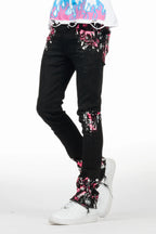 Kodak Black/Pink Painter Stacked Flare Jean