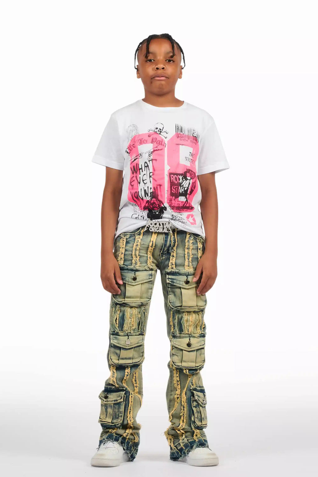 Boys Frey Blue Stacked Flare Jean