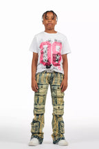 Boys Frey Blue Stacked Flare Jean