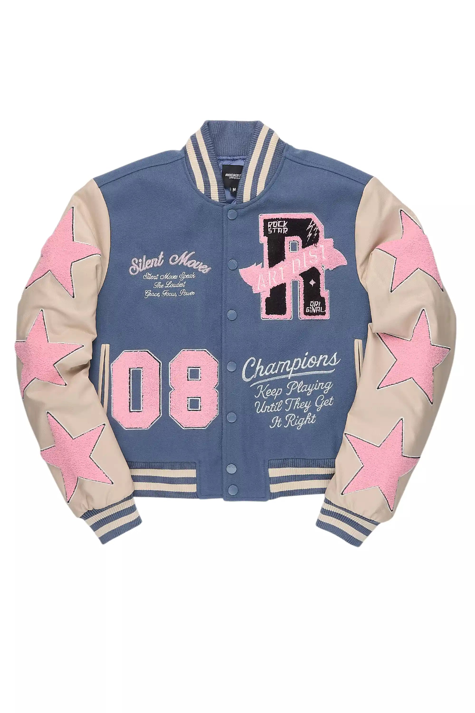 Krystle Navy Oversized Varsity Jacket