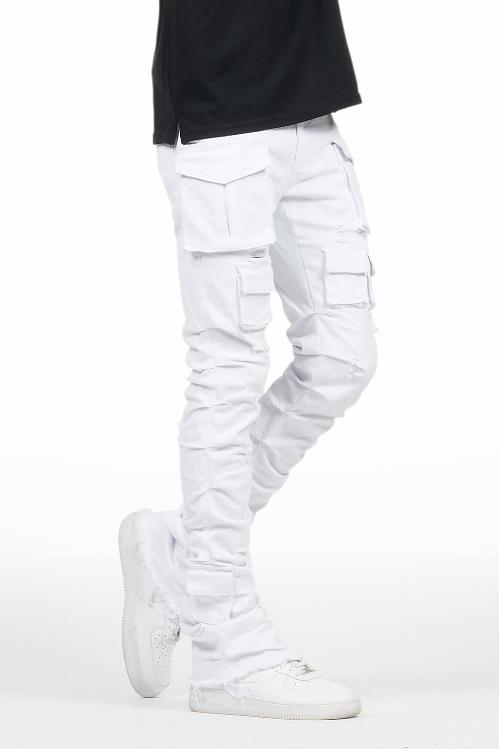 Gentry White Stacked Flare Jean