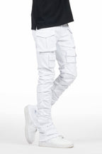 Gentry White Stacked Flare Jean