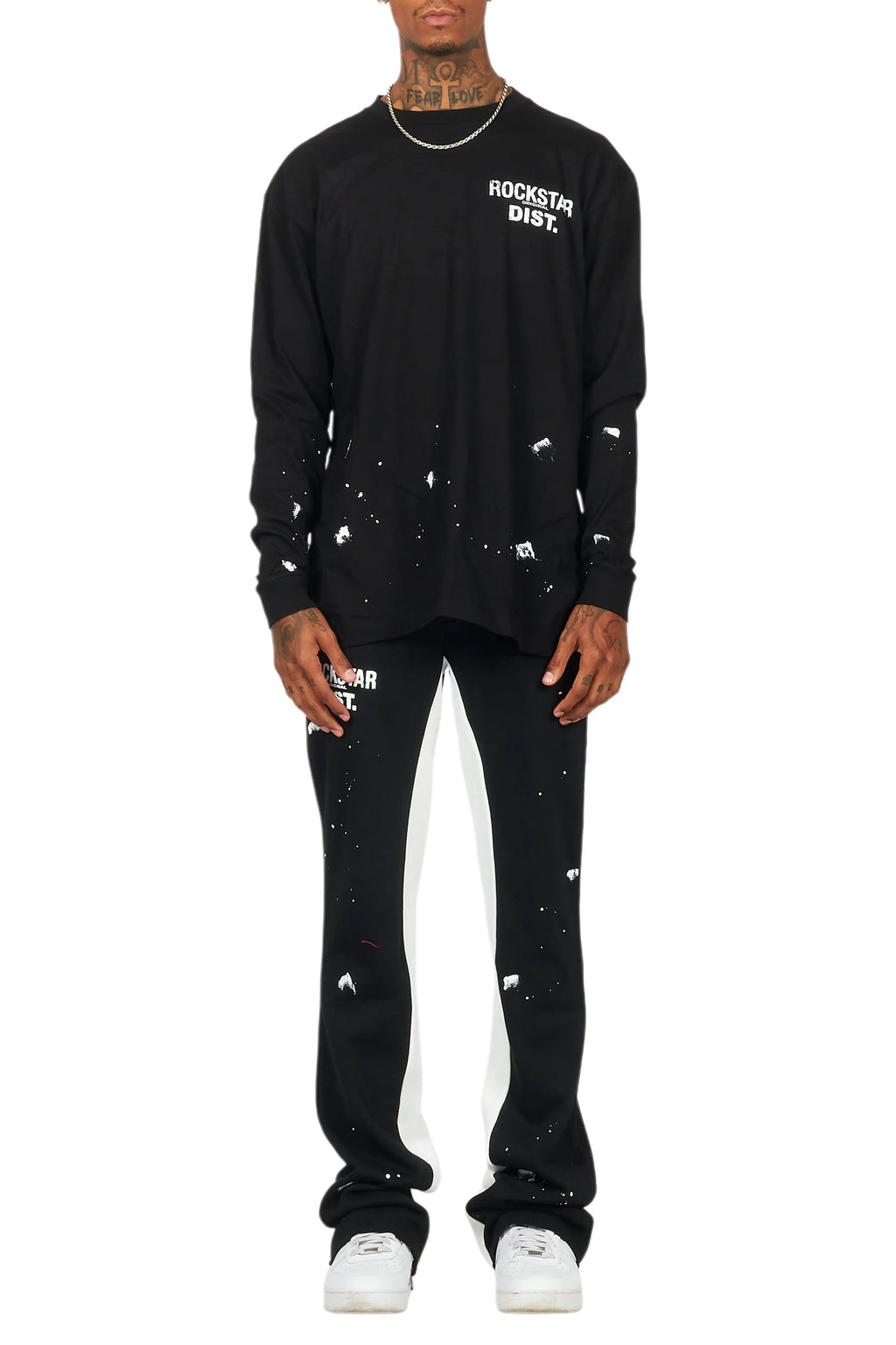 Raffer Black Long Sleeve T-Shirt/Baggy Pant Set