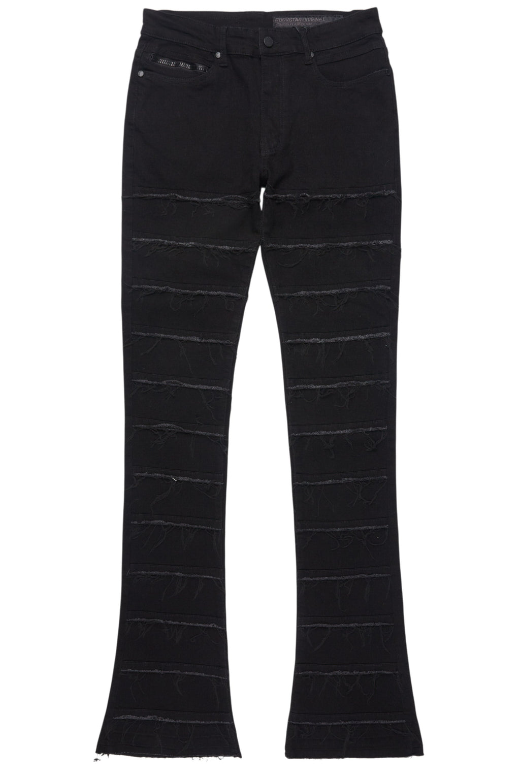 Waylon Jet Black Stacked Flare Jean