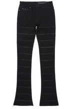 Waylon Jet Black Stacked Flare Jean