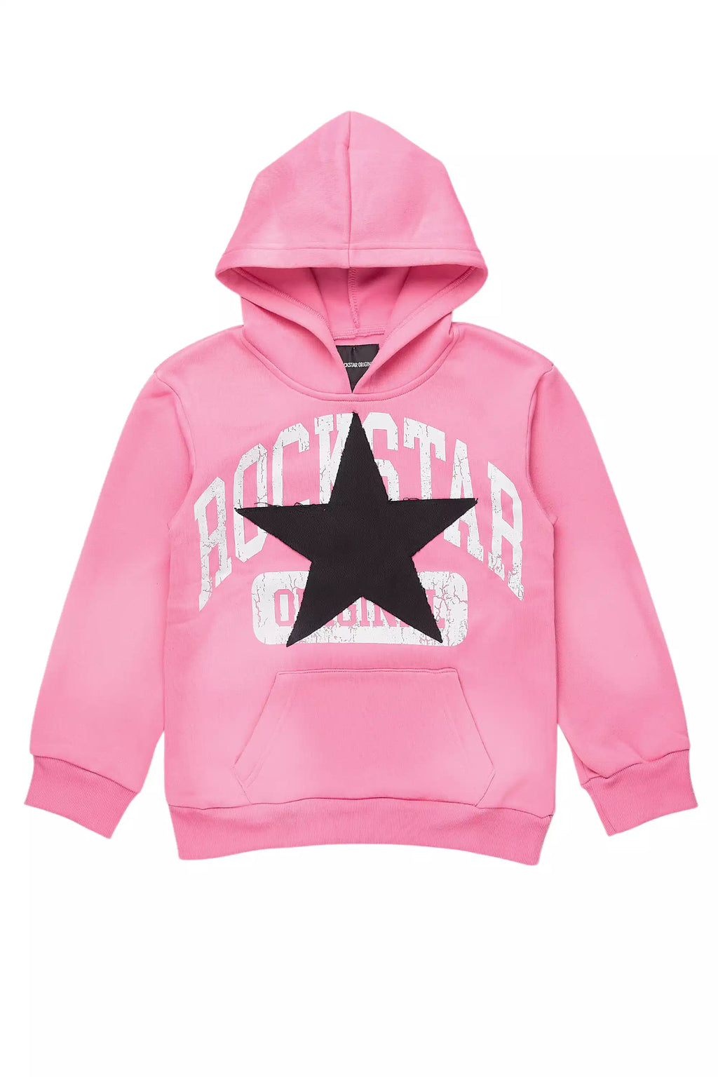 Girls Danika Pink/Black Graphic Hoodie with Patch