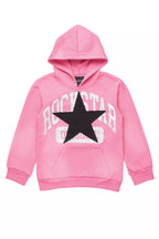 Girls Danika Pink/Black Graphic Hoodie with Patch