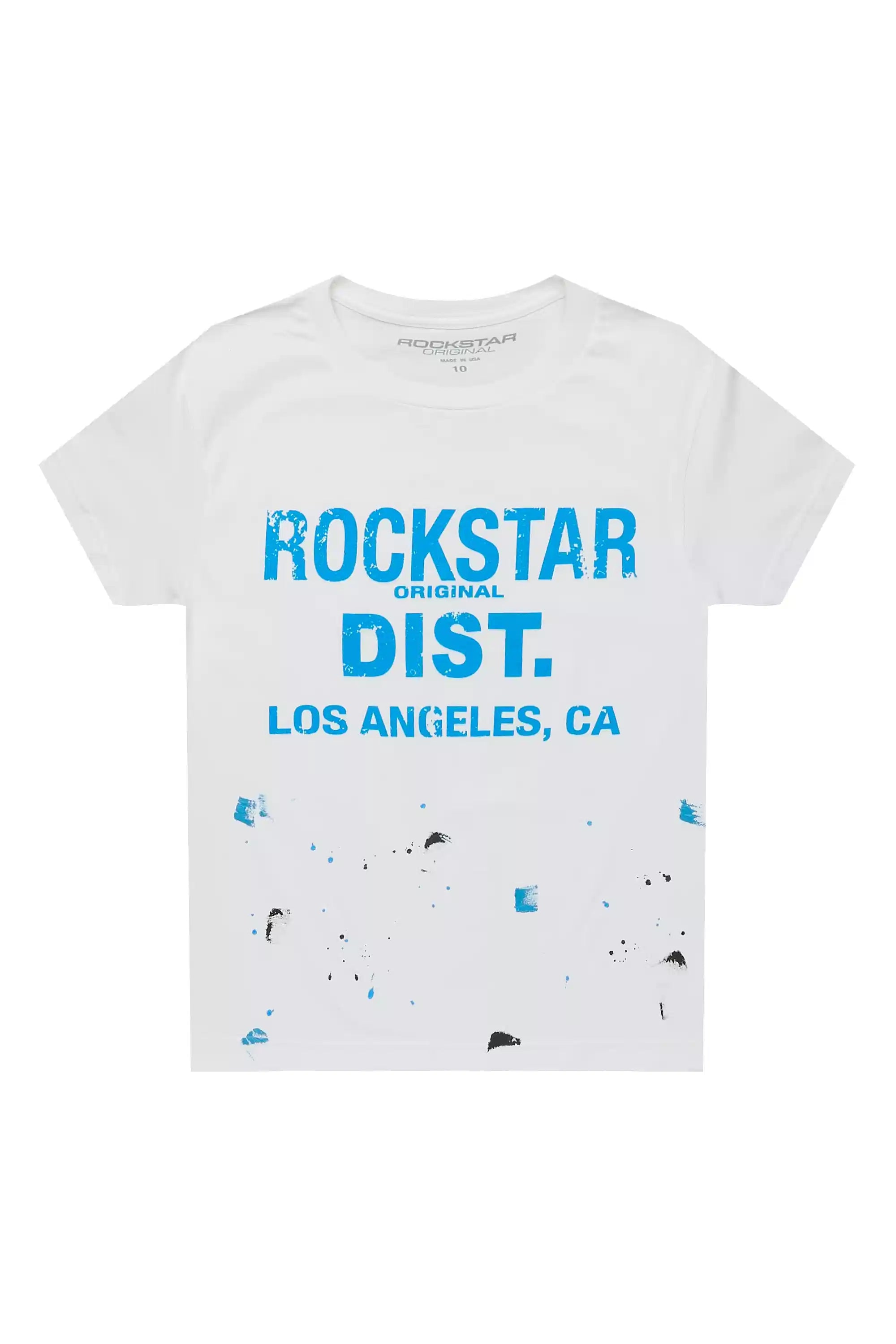 Boys Scottie White/Blue Graphic T-Shirt