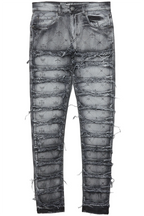 Pasha Black Wash Slim Fit Frayed Jean