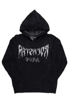 Andros Reflected Black Graphic Knitted Mohair Hoodie