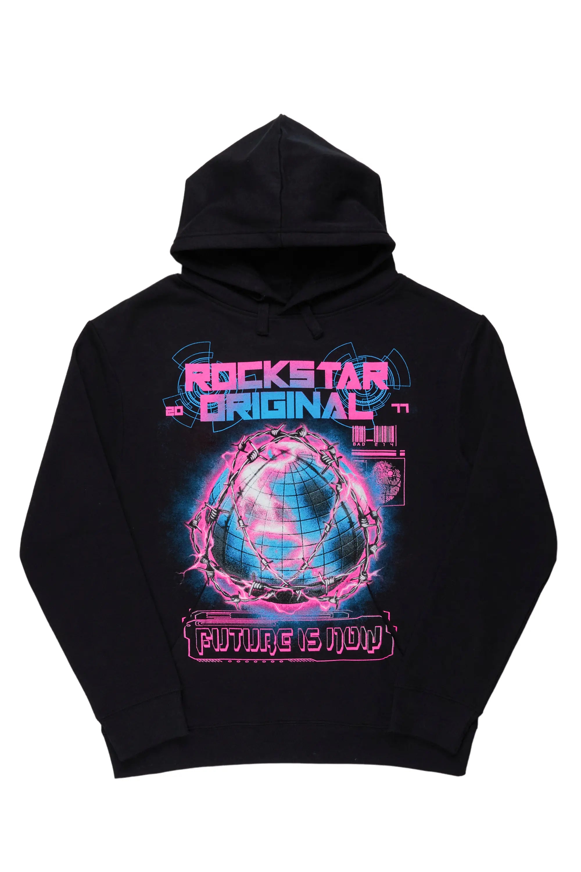 Digital Black Graphic Hoodie