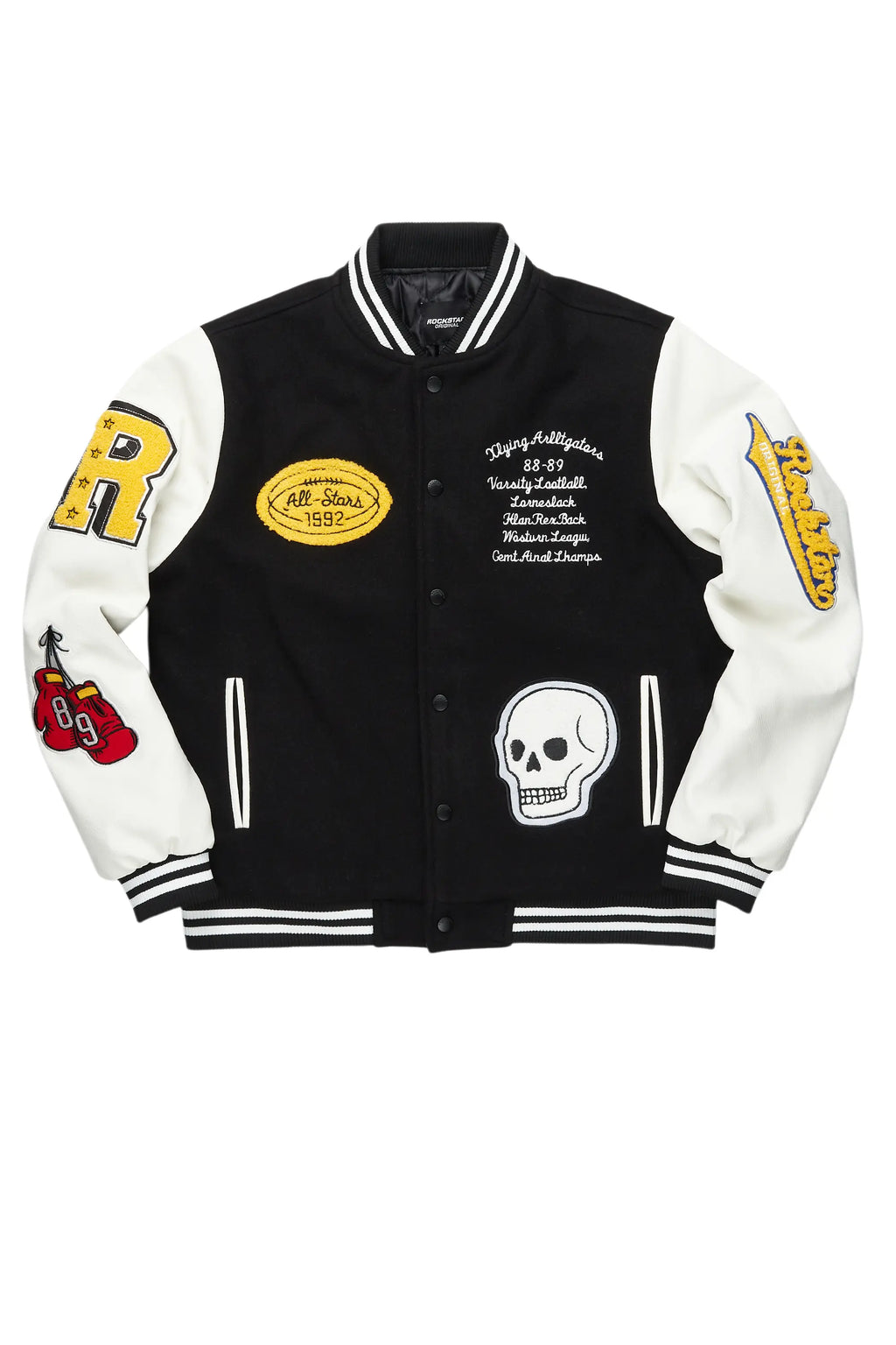 Boys Eisen Black/White Varsity Jacket