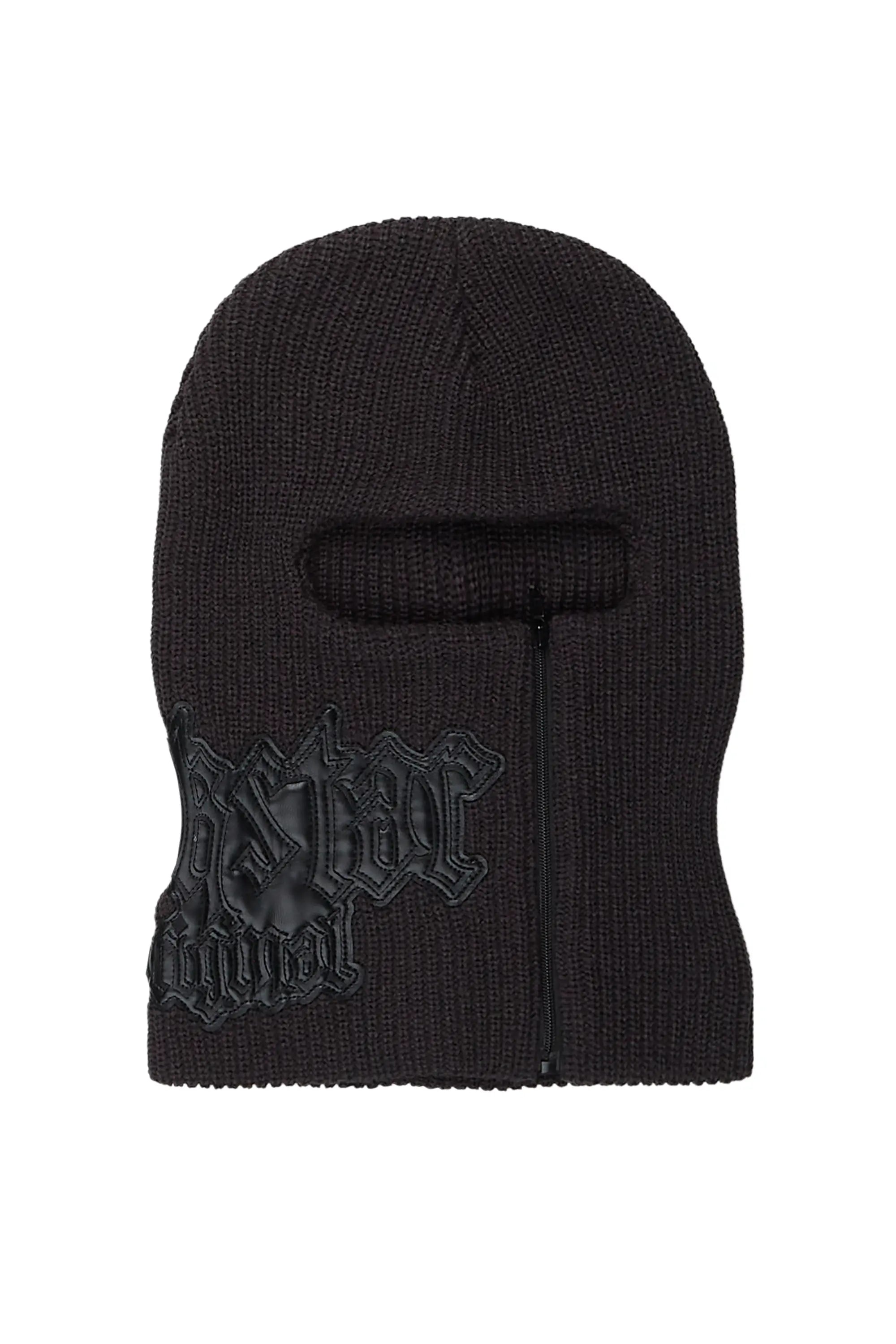 Boys Zaya Black Rubber Patch Ski Mask