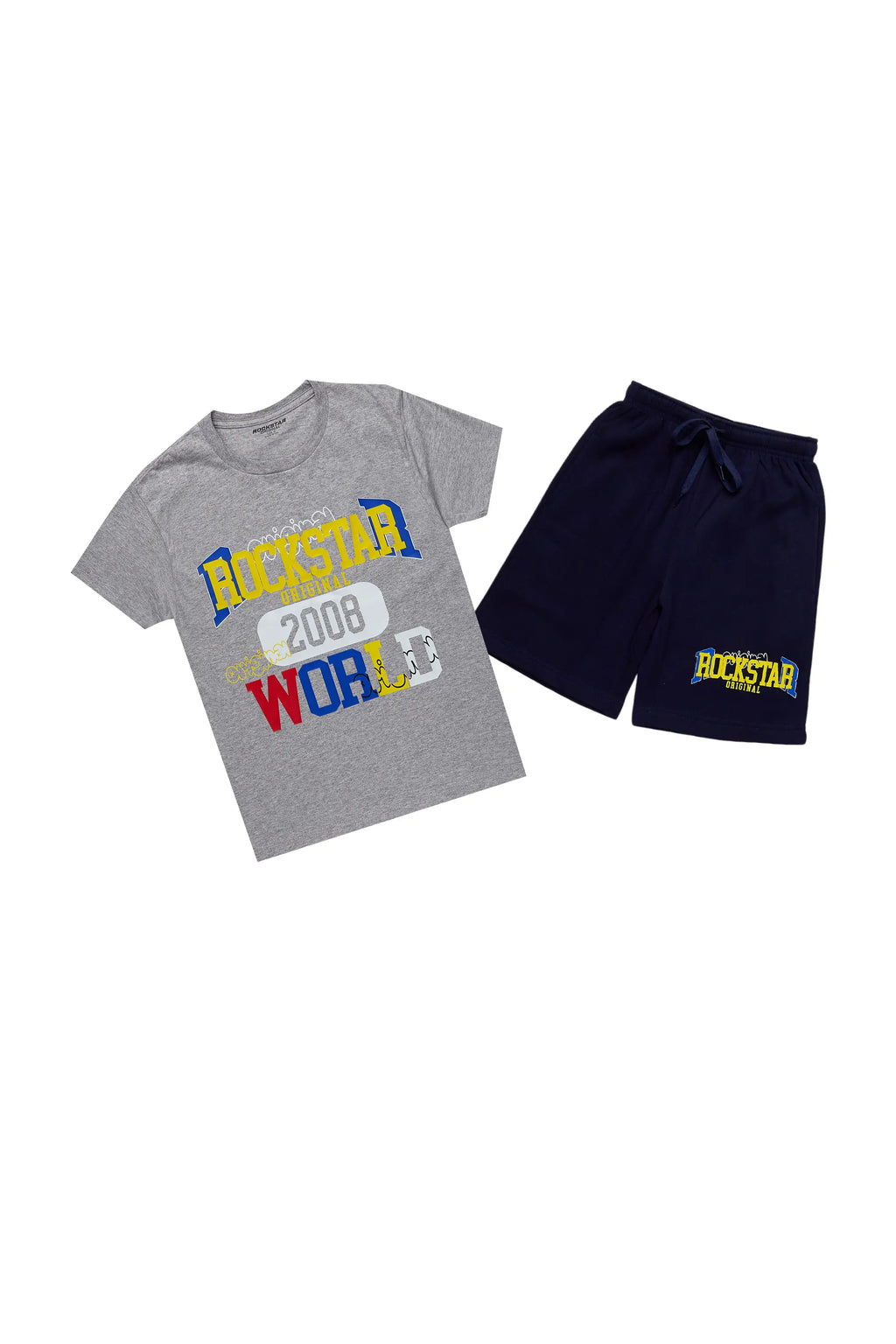 Boys Daria Heather Grey/Navy T-Shirt/Short Set