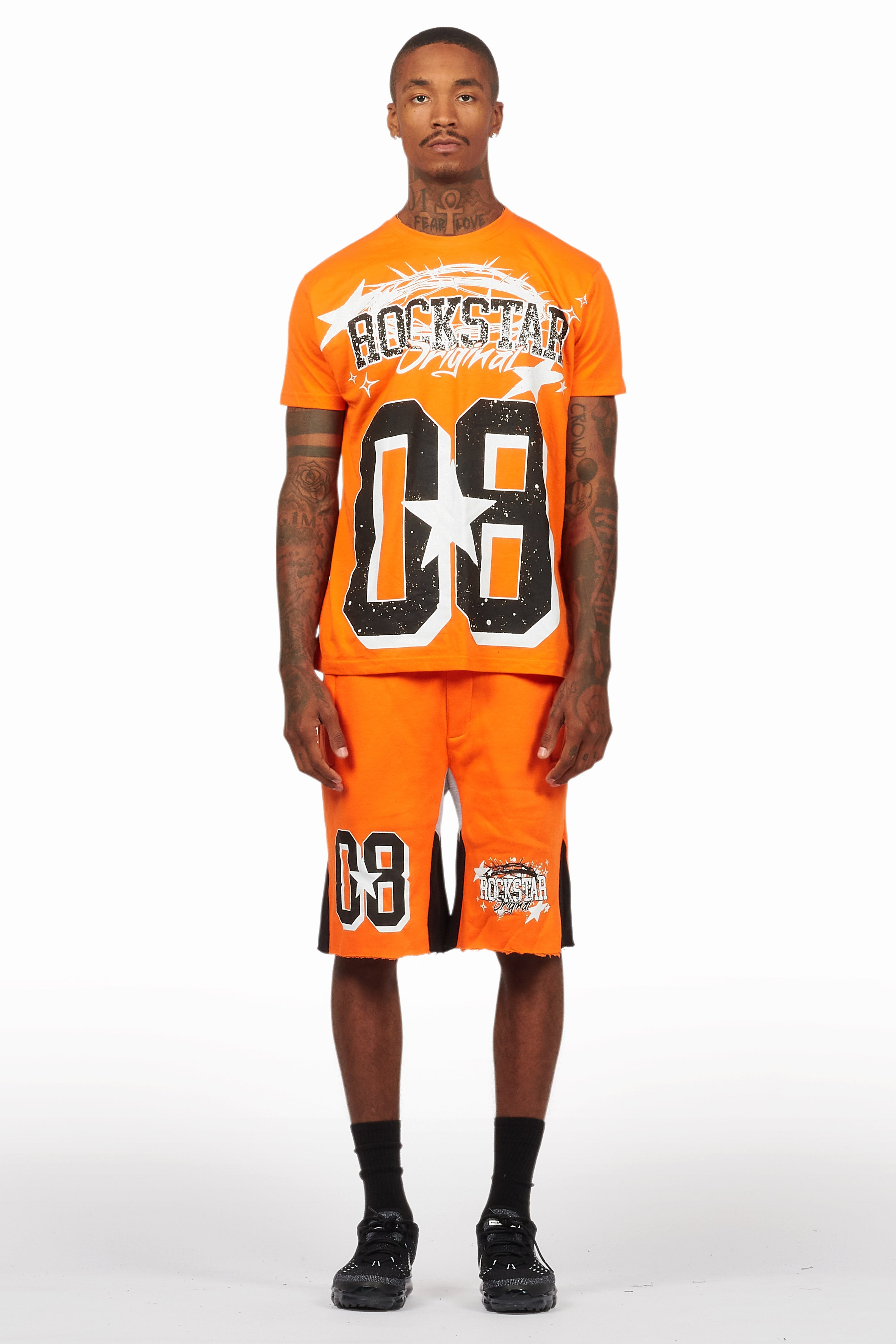 Allstar Orange/Black T-Shirt Short Set