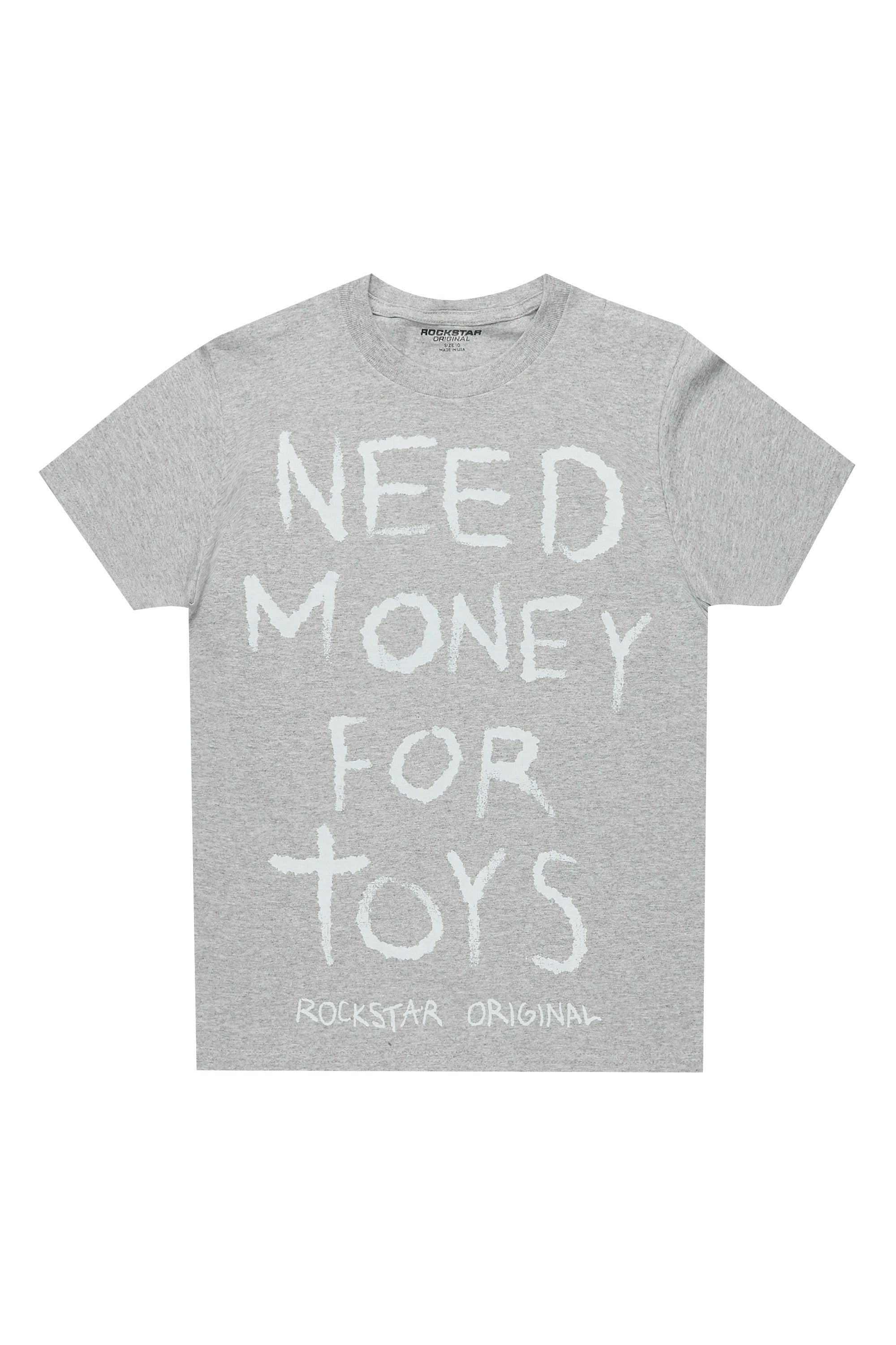 Boys M4Toys Grey/White Graphic T-Shirt