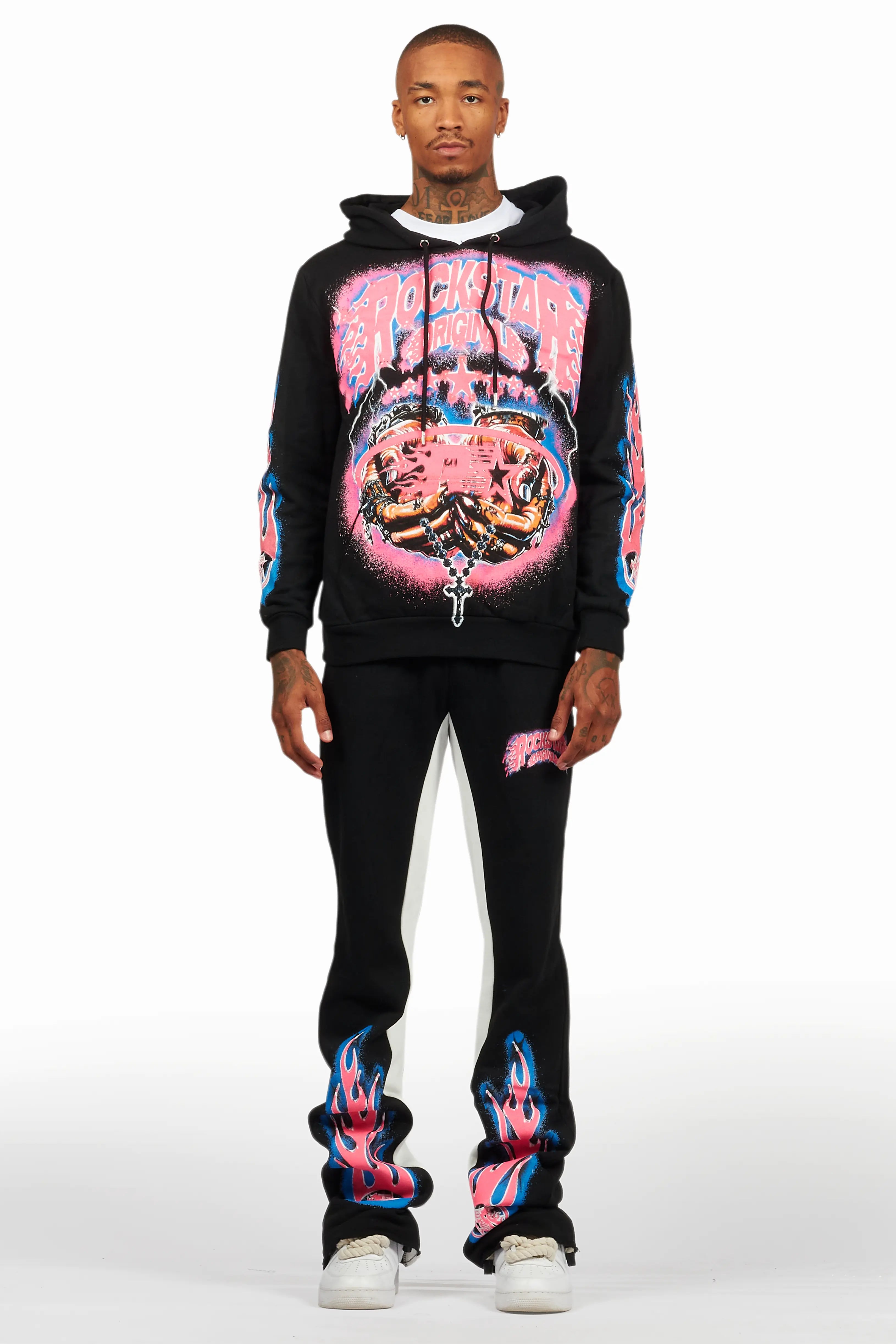 Cairo Black Hoodie/Baggy Track Pant Set