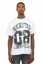 Flamur White Graphic Rhinestone T-Shirt