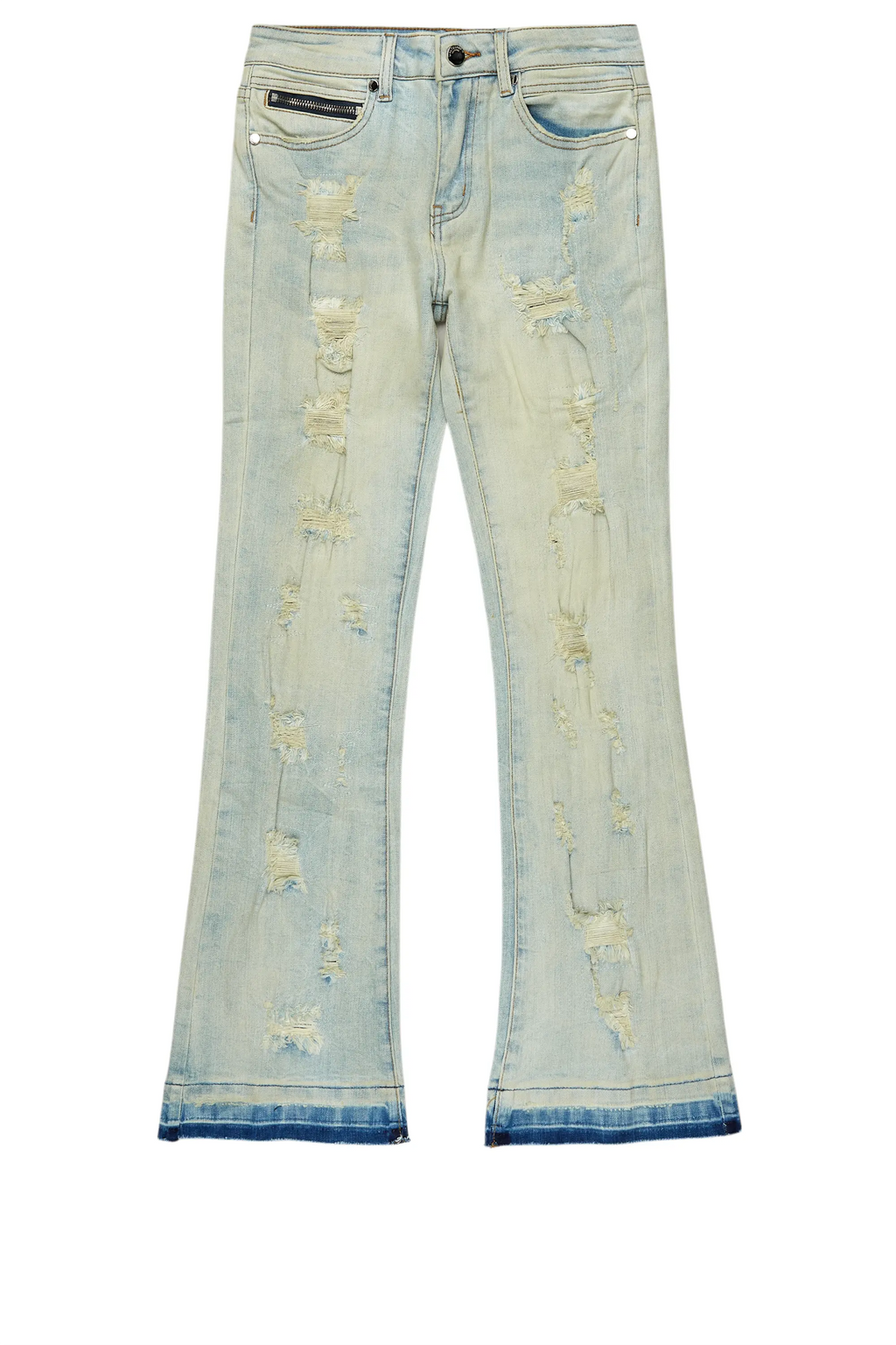 Boys Holibert Light Blue Stacked Flare Jean