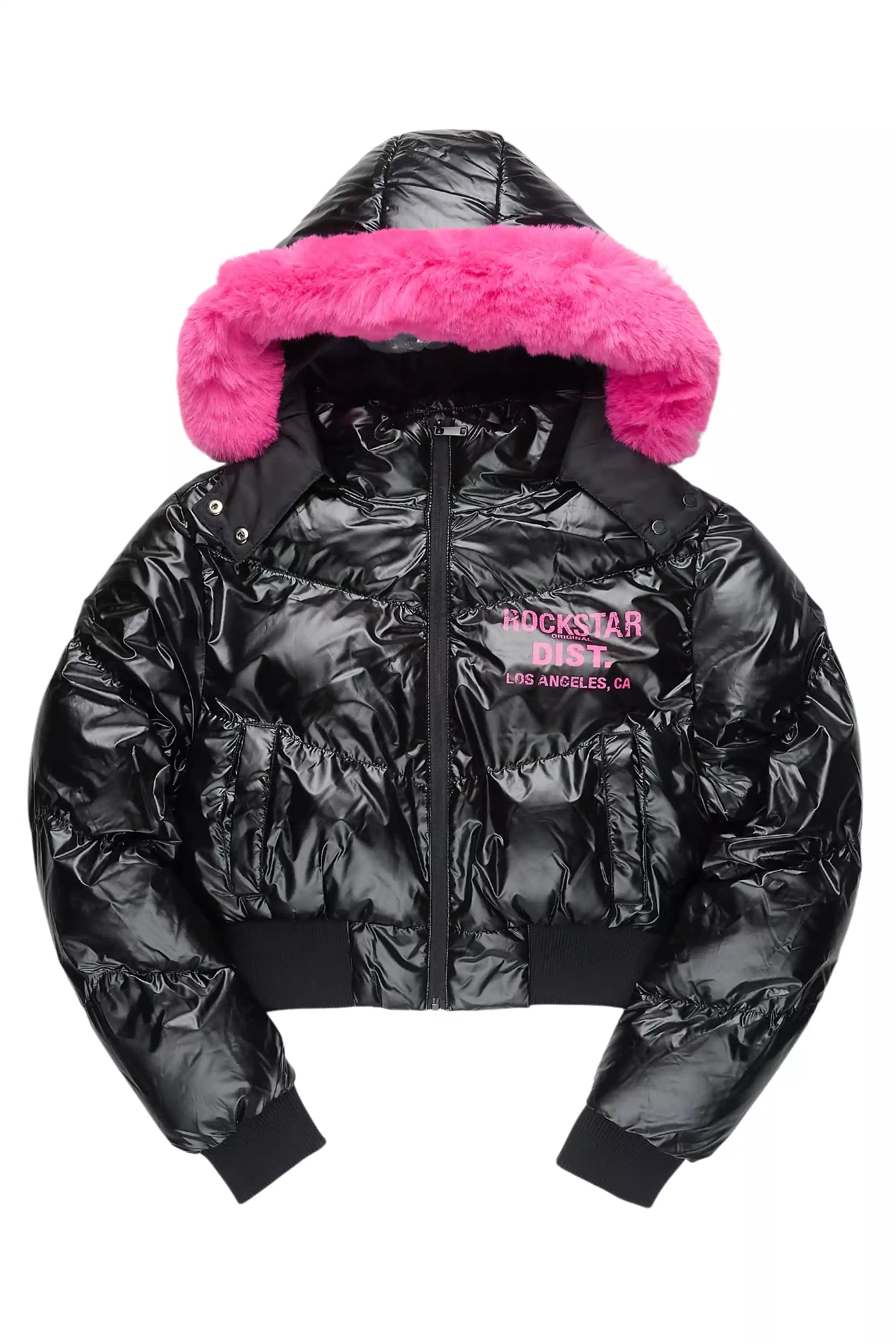Moncia Black/Pink Puffer Jacket
