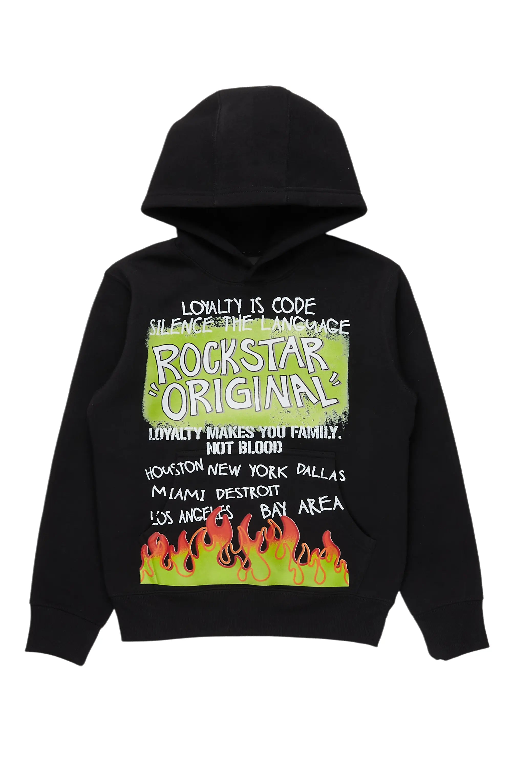 Boys Beno Black Graphic Hoodie