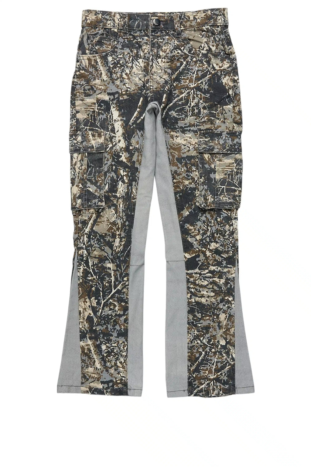 Boys Oak Grey Tree Camo Flare Cargo Jean