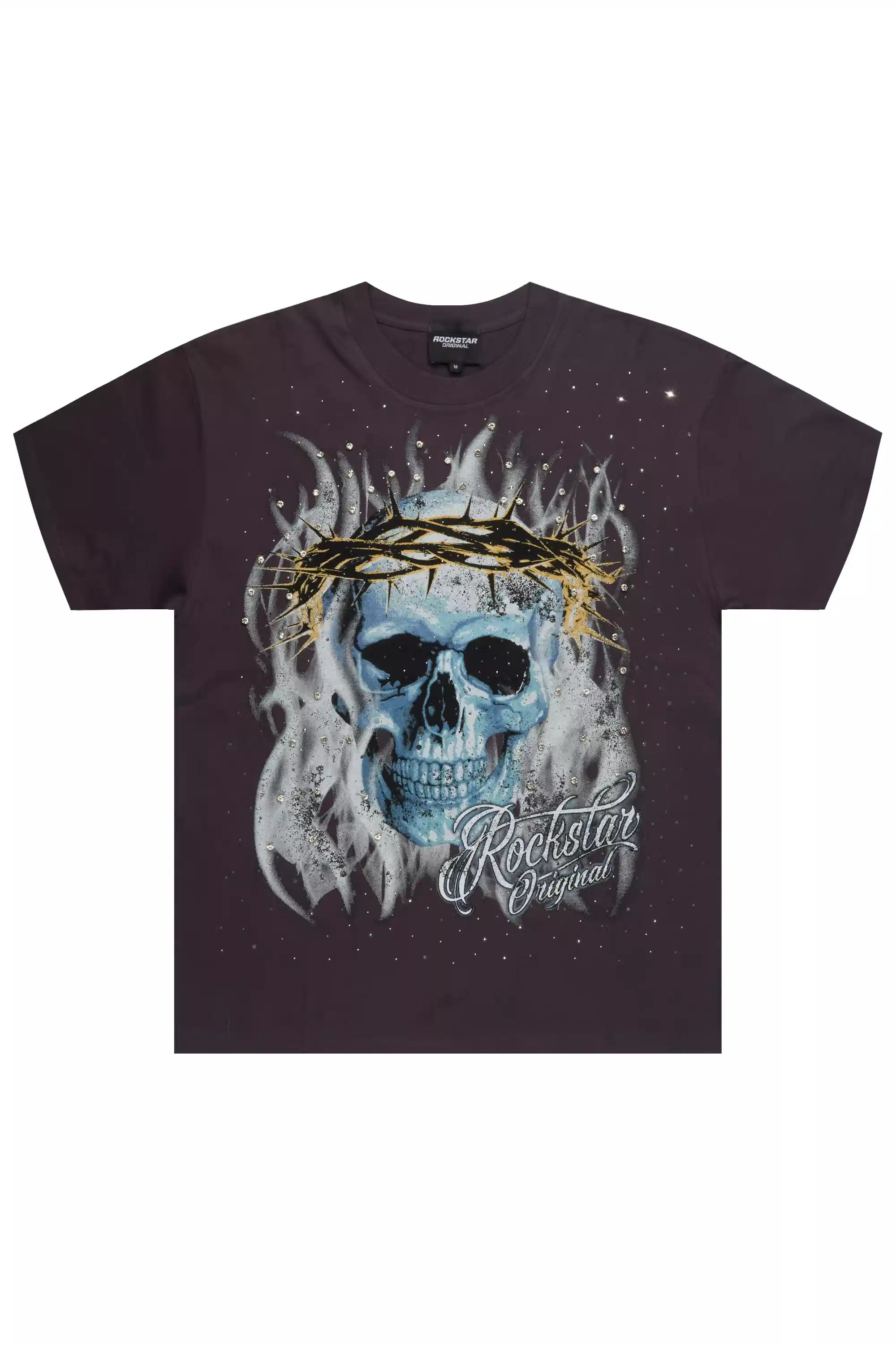 Blaise Grey Graphic Rhinestone T-Shirt