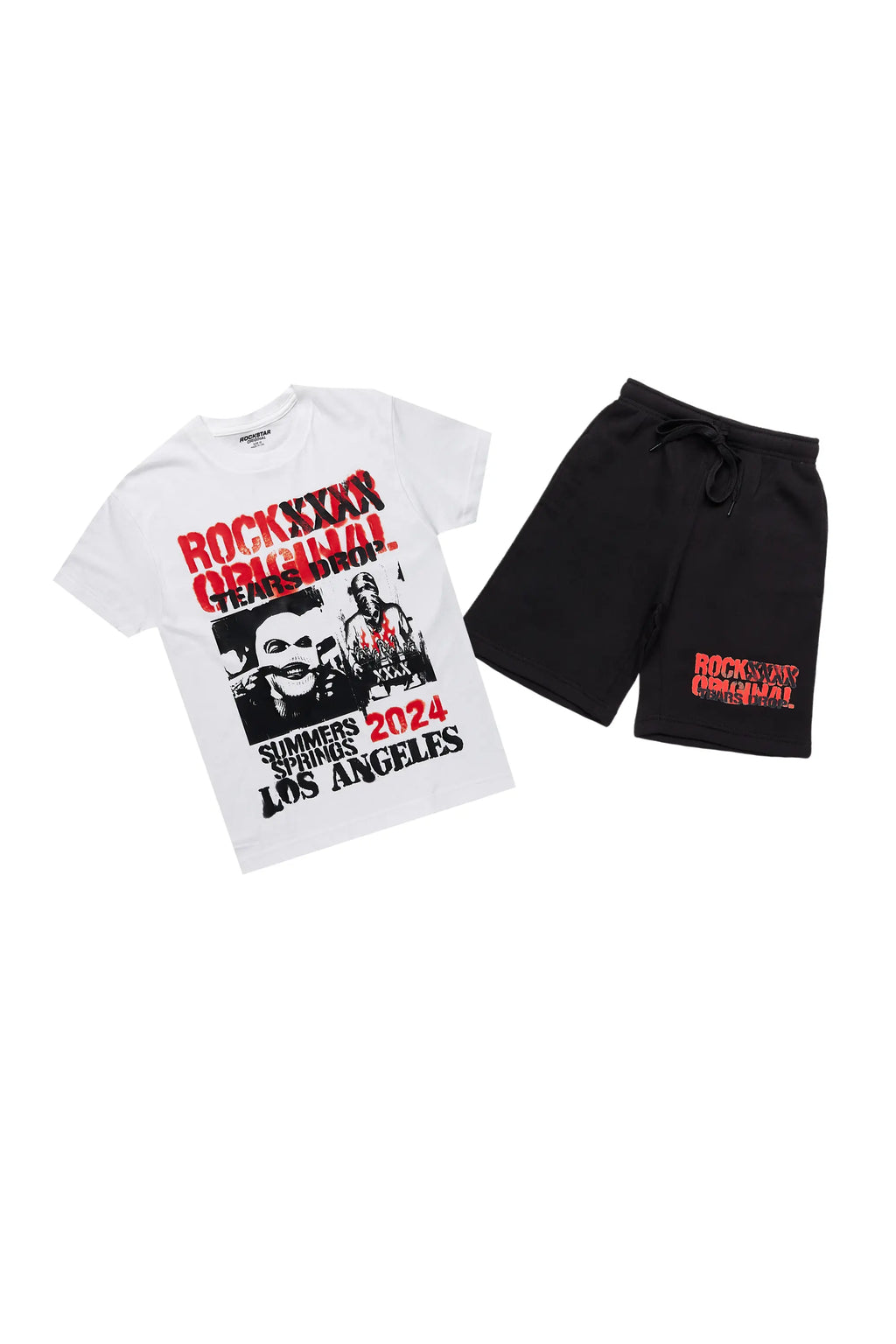 Boys Omer White/Black T-Shirt/Short Set
