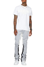 Sana Heather Grey T-Shirt/Stacked Track Pant Set