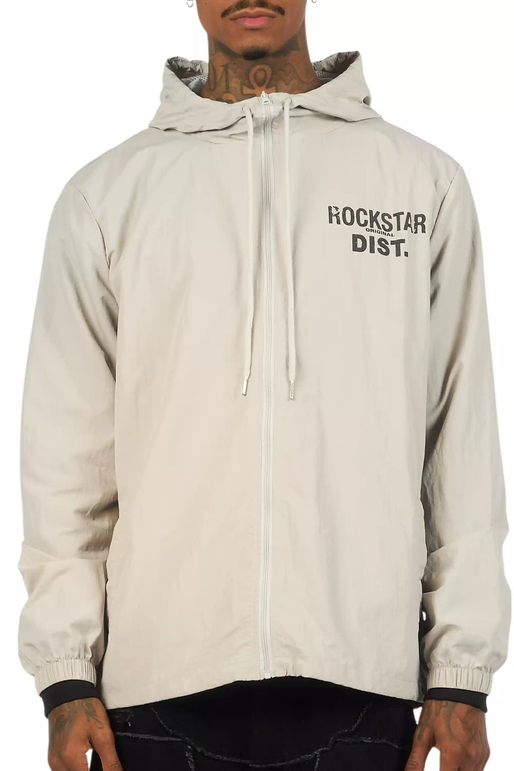 Lake Grey Graphic Windbreaker