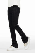 Carti Black Rhinestone Stacked Flare Jean
