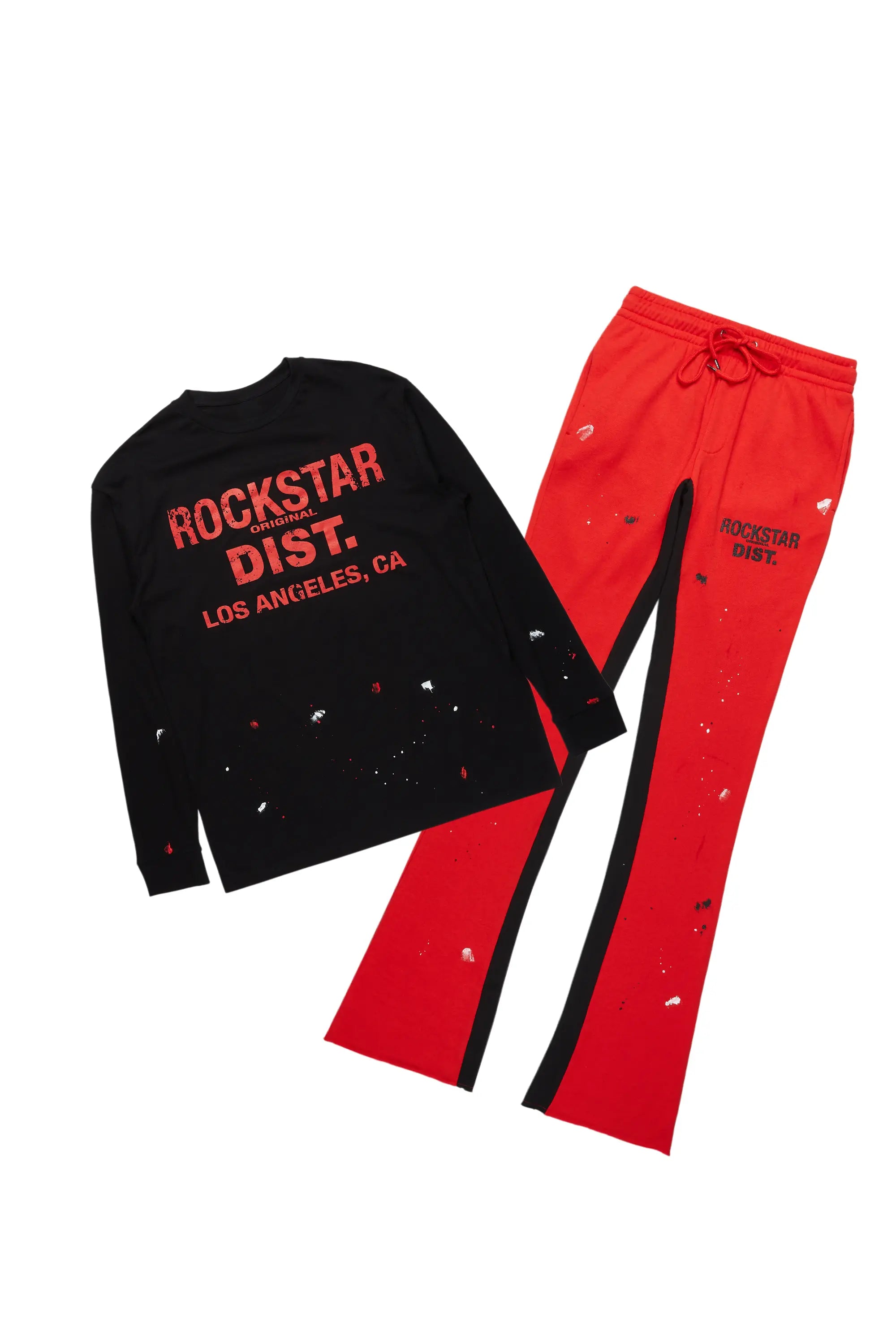 Scottie Red/Black Long Sleeve T-Shirt/Baggy Pant Set