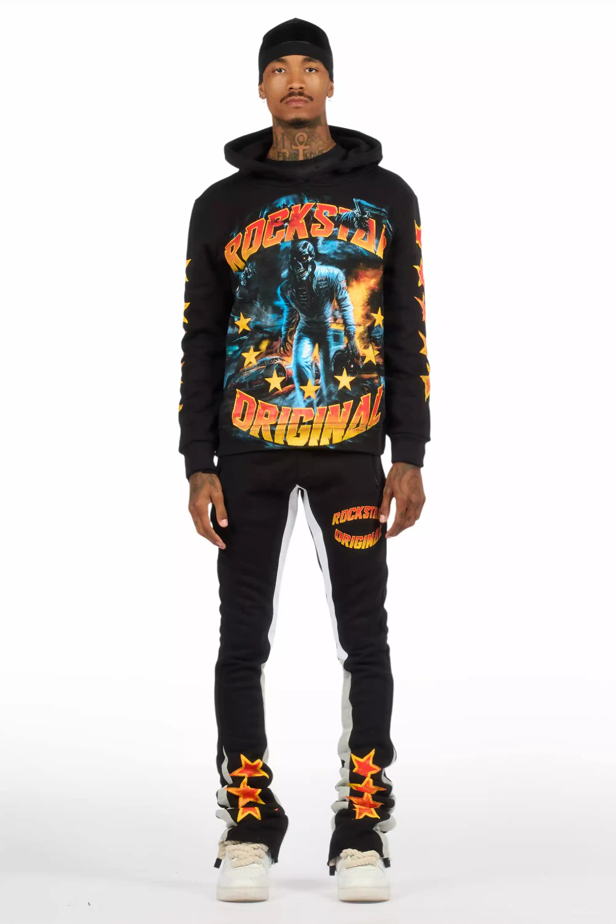 Torq Black/Orange Hoodie/Super Stacked Track Set