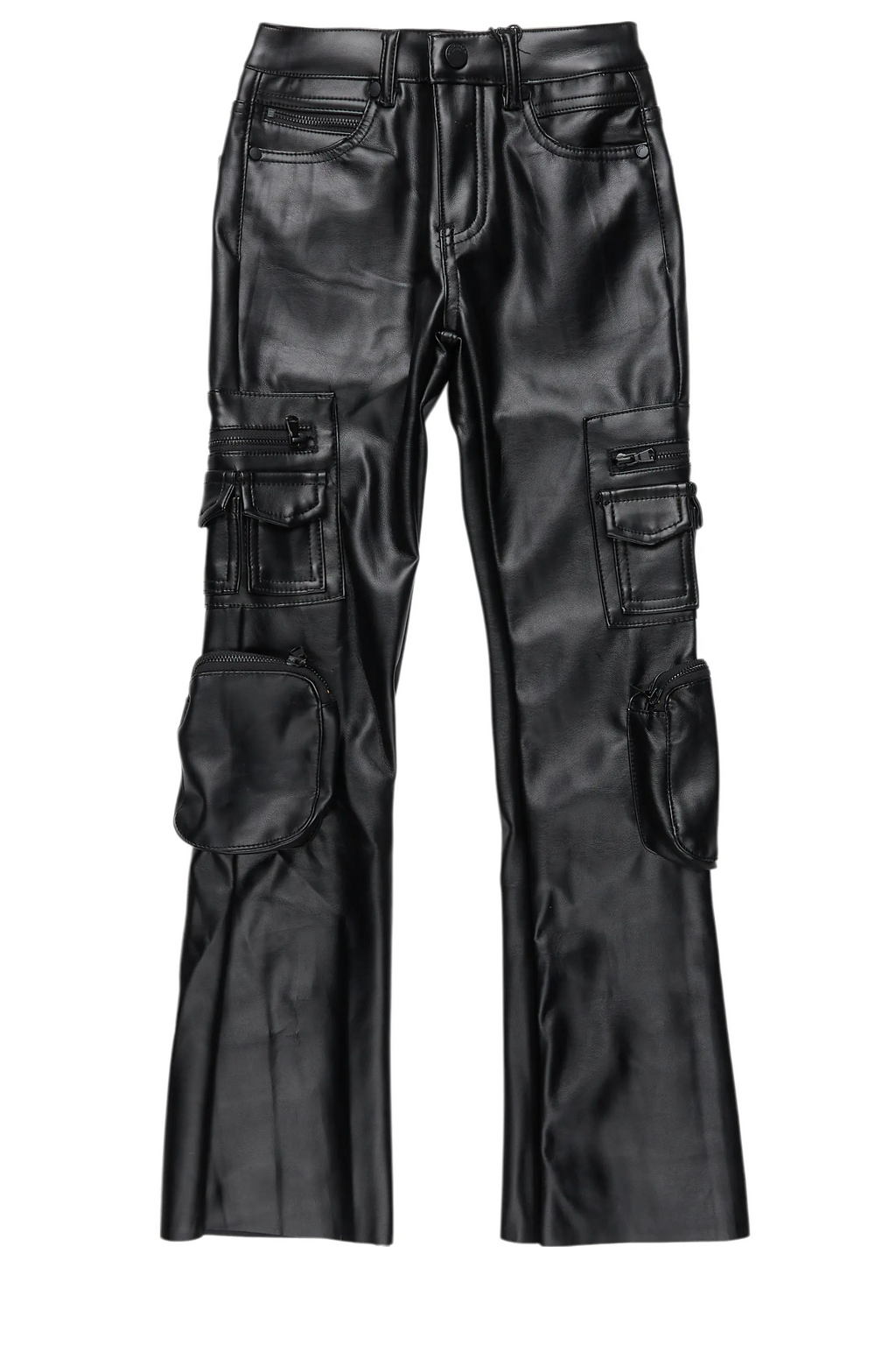 Girls Sutton Black  PU Leather Jean