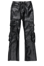 Girls Sutton Black  PU Leather Jean