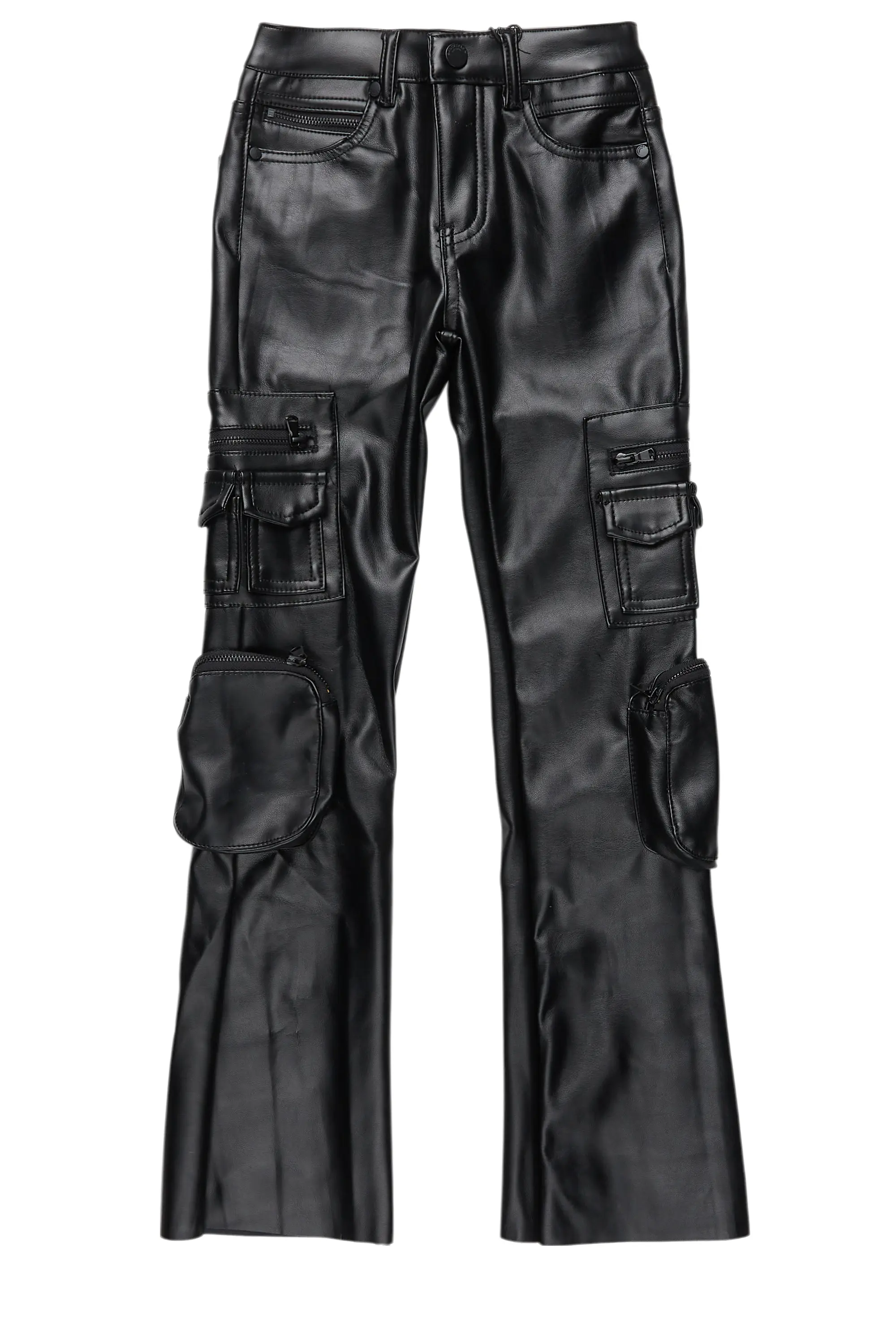Girls Sutton Black  PU Leather Jean