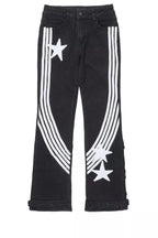 Girls Jaziya Black Stacked Jean