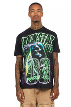 Kruz Black/Green Oversized Graphic T-Shirt