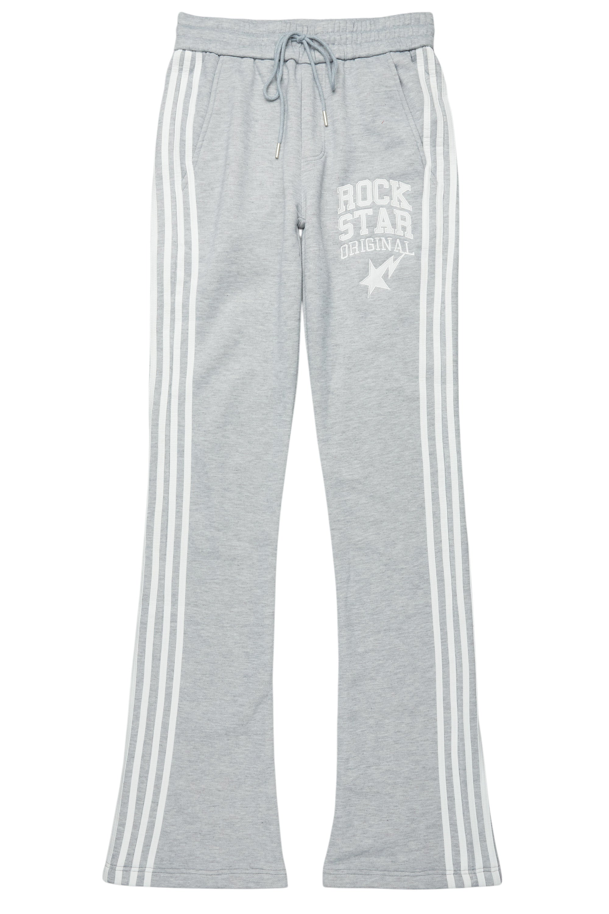 Gerrit Heather Grey Fleece Stacked Baggy Track Pant
