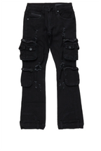 Girls Alisson Black Stacked Flare Jean