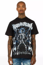 Deathrow Black Oversized Graphic T-Shirt