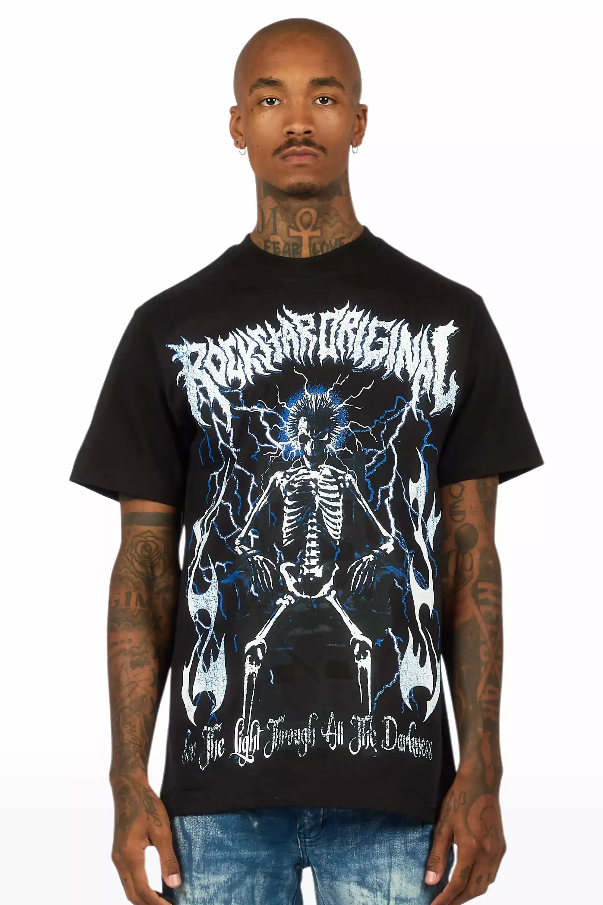 Deathrow Black Oversized Graphic T-Shirt