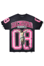 Tariqa Black/Pink Oversized T-Shirt