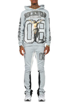 Fields Grey/White Stacked Flare Hoodie Track Set