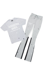 Scottie Heather Grey T-Shirt/Stacked Flare Track Pant Set