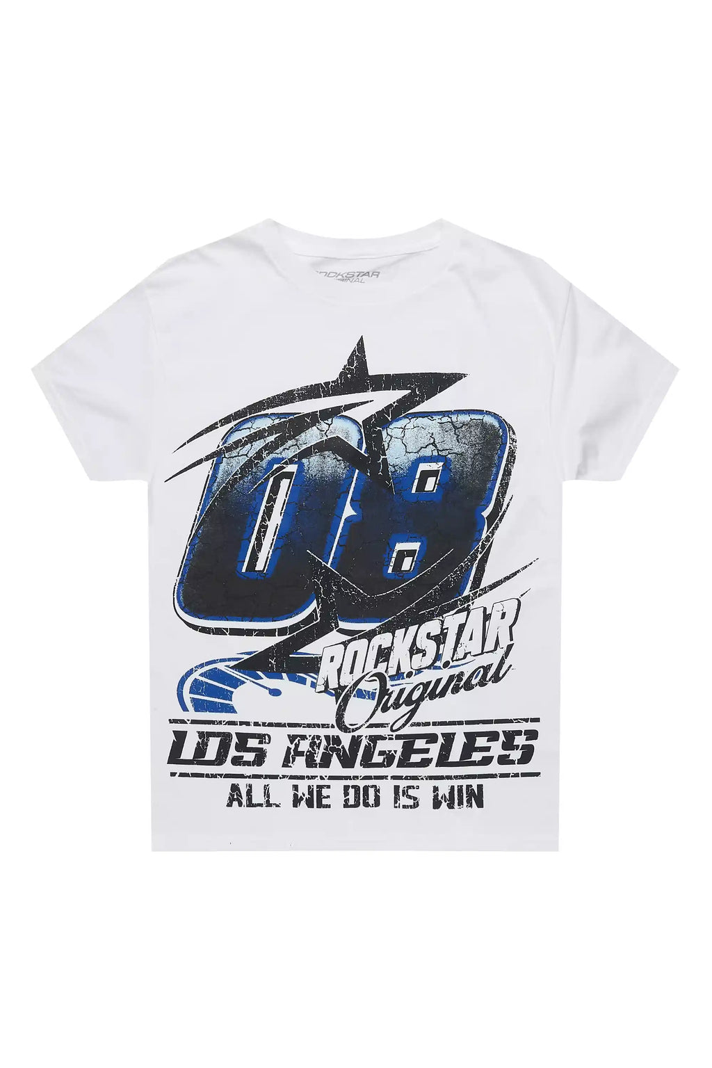 Boys Kastell White/Blue Graphic T-Shirt