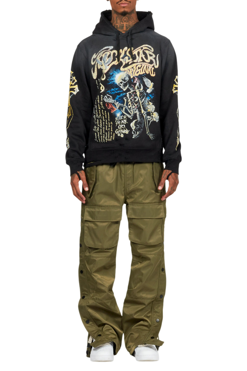 Yuri Olive Nylon Pants