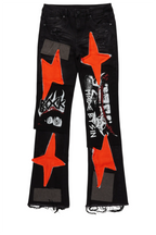 Boys Vadim Black Patchwork Stacked Flare Jean