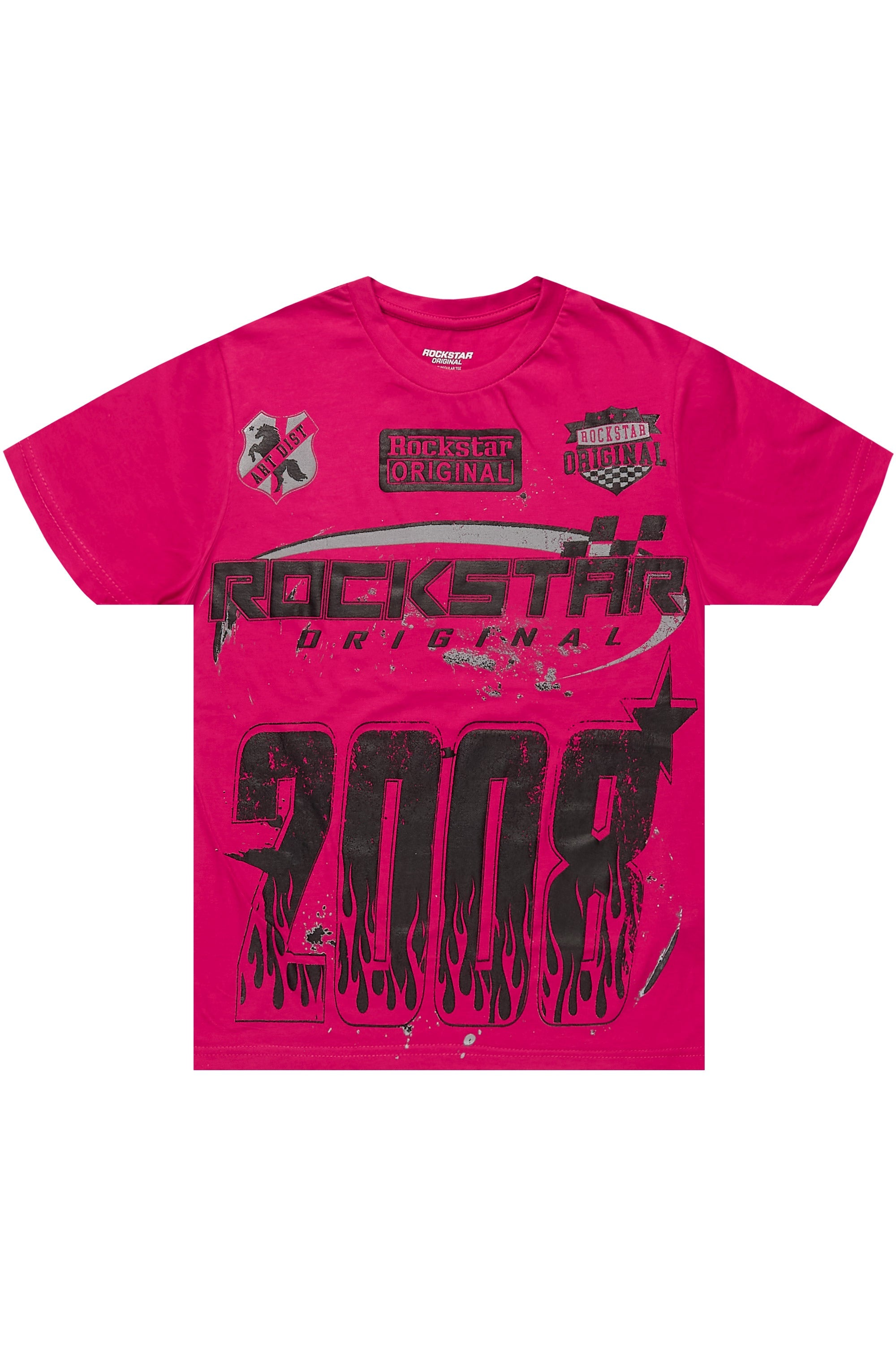 Girls Esha Fuchsia/Black Graphic T-Shirt