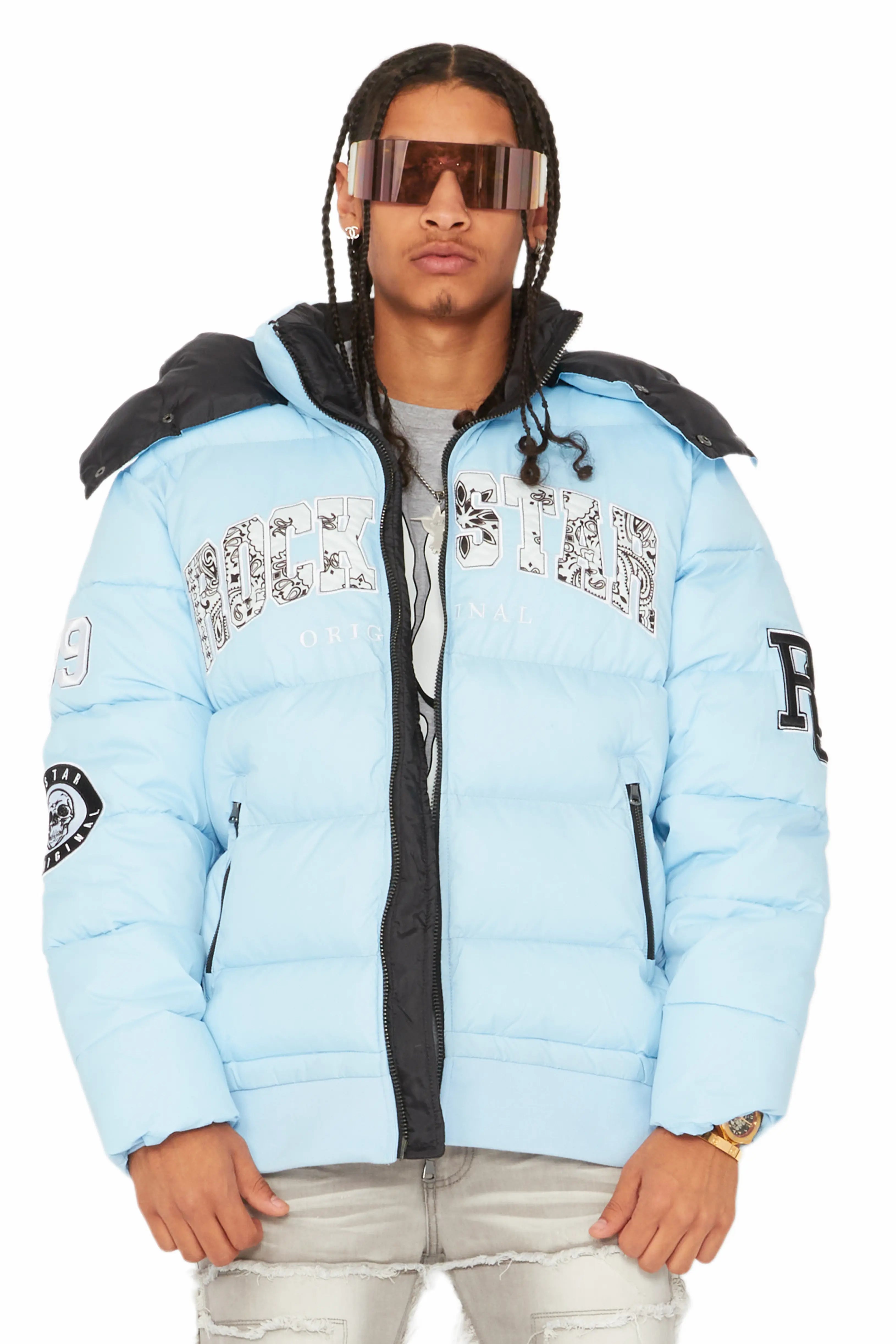 Bronx Baby Blue Heavy Puffer Jacket